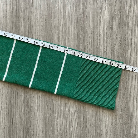 Hippie Rose Striped Crew Neck Cropped Sweater Green S - Picture 7 of 9